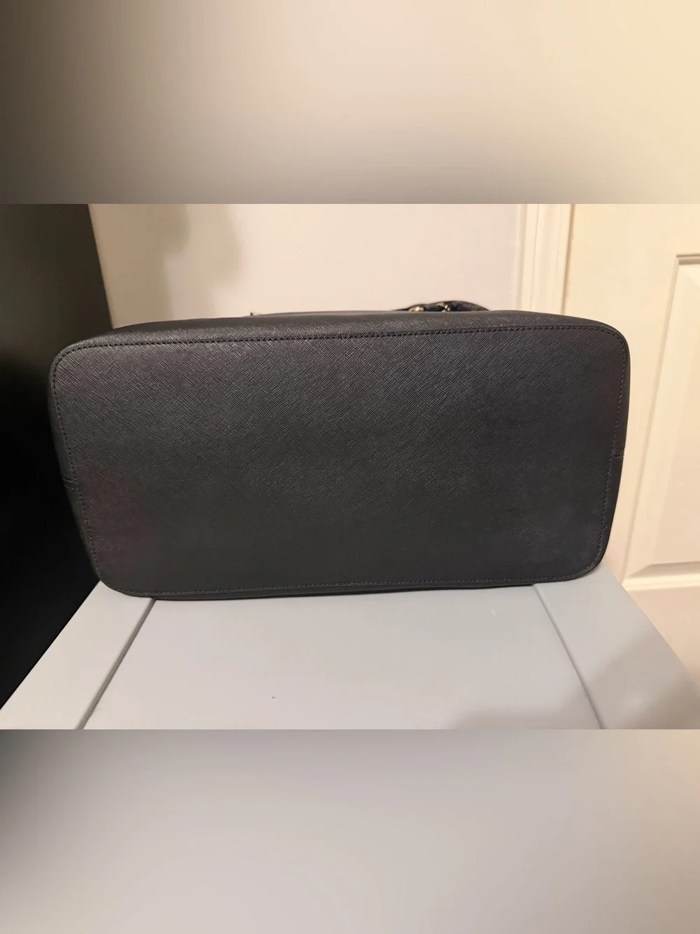 Michael Kors Black Jet Set Saffiano Leather Tote with Gold Hardware